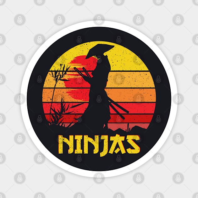 Ninja Warrior Retro Vintage Magnet by DARSHIRTS